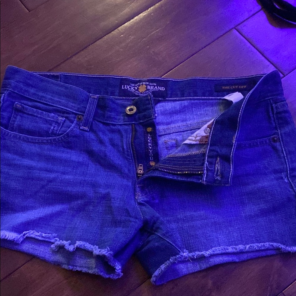 Lucky Brand Indigo Denim Frayed Shorts